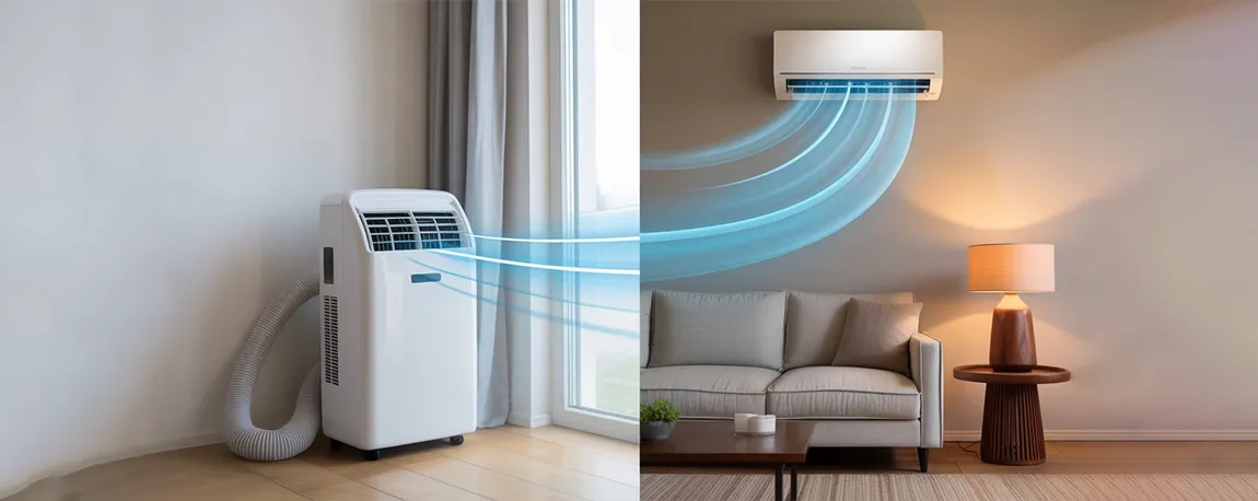 کولر گازی پرتابل و کولر گازی معمولی